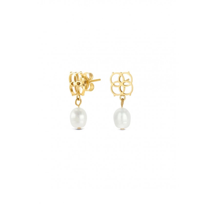 BRINCOS AÇO SENHORA ICONIC PEARL GOLD OJEEP16G