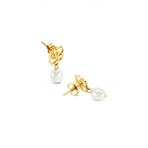 BRINCOS AÇO SENHORA ICONIC PEARL GOLD OJEEP16G