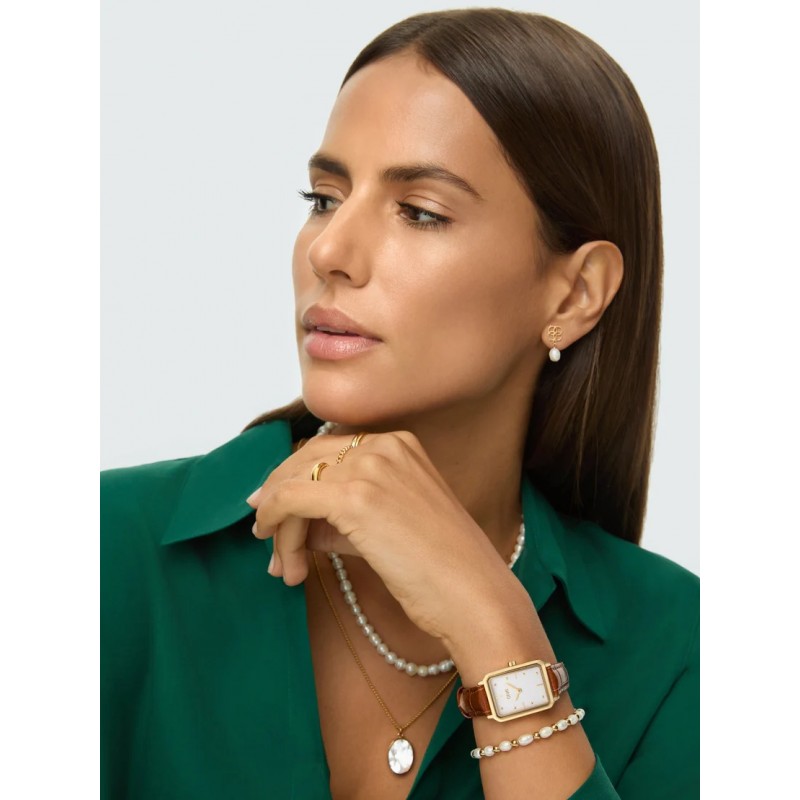BRINCOS AÇO SENHORA ICONIC PEARL GOLD OJEEP16G