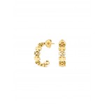 BRINCOS AÇO LUCKY FLOWER HOOP GOLD OJLFE06G