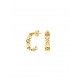 BRINCOS AÇO LUCKY FLOWER HOOP GOLD OJLFE06G