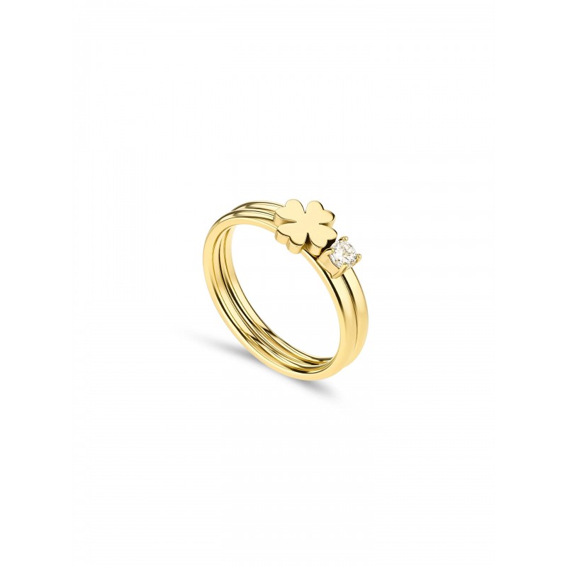 ANEL AÇO LUCKY FLOWER CRYSTAL GOLD OJLFR06G