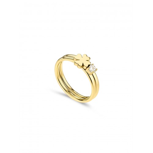 ANEL AÇO LUCKY FLOWER CRYSTAL GOLD OJLFR06G