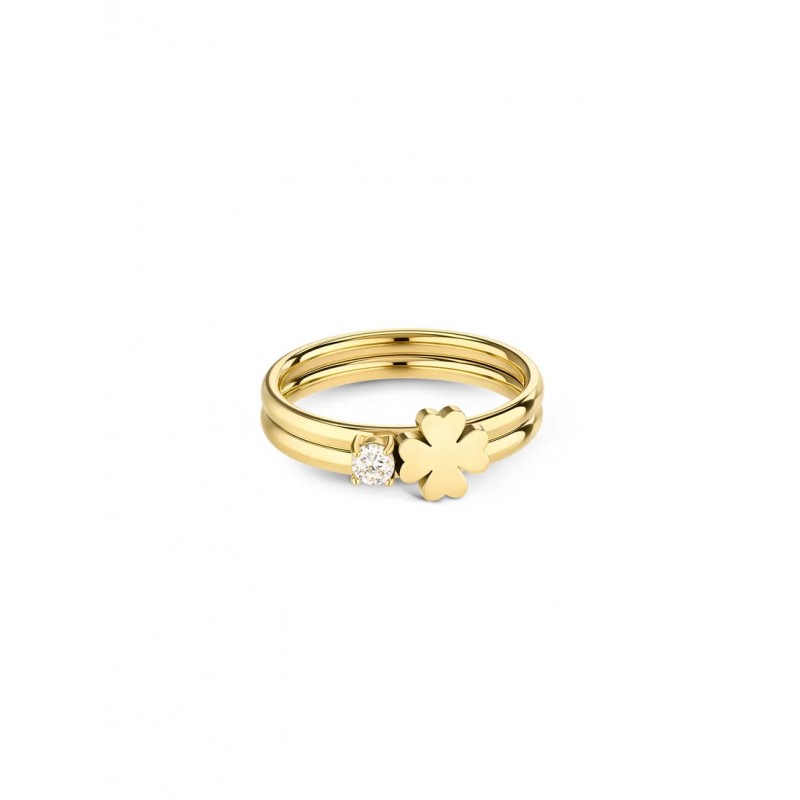 ANEL AÇO LUCKY FLOWER CRYSTAL GOLD OJLFR06G