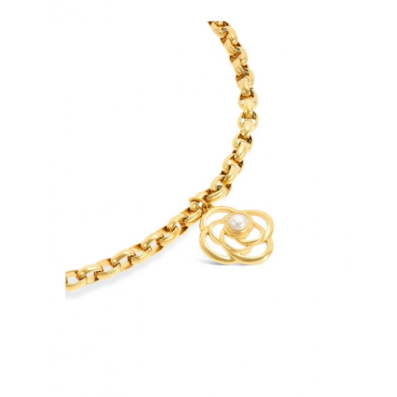 COLAR AÇO SENHORA ROSE PEARL GOLD OJRN01D