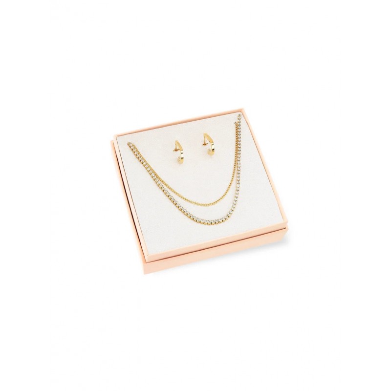 SET COLARES E BRINCOS AÇO GOLDEN TREASURES OJSEGT01G