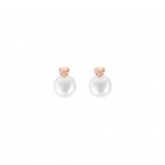BRINCOS PRATA LOVE IN ROSE HEART & PEARL UK.BR.AE0002.00.00