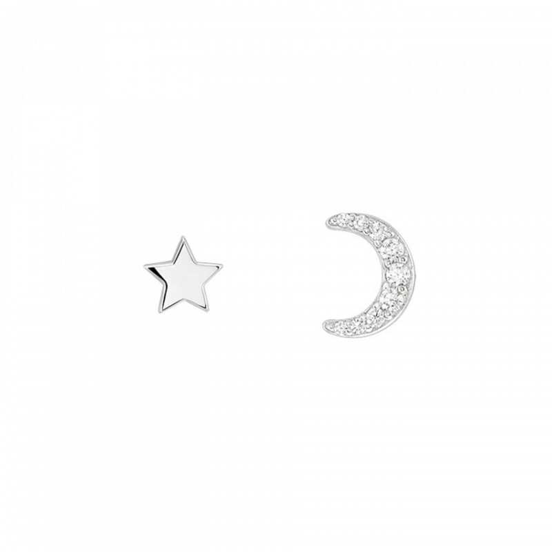 BRINCOS PRATA MIX & MATCH MOON STAR SILVER UK.TN.1204.0033