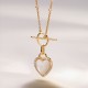 COLAR PRATA HEART MOTHER OF PEARL GOLD UK.CL.1204.0282