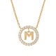 COLAR PRATA LETTER IN CIRCLE M UK.CL.1204.0300