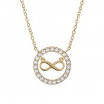 COLAR PRATA MEANINGFUL INFINITE GOLD UK.CL.1204.0346