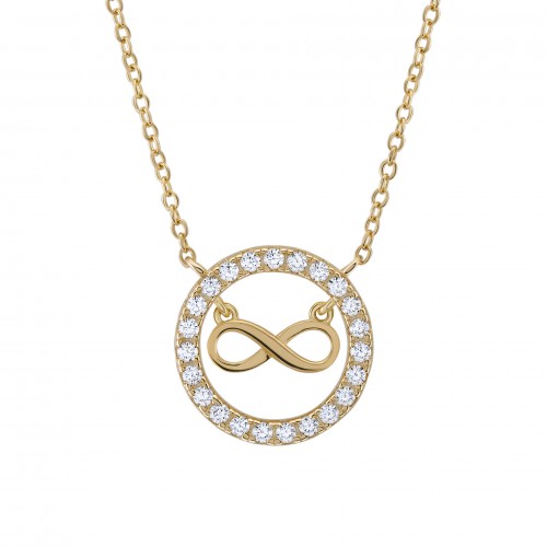 COLAR PRATA MEANINGFUL INFINITE GOLD UK.CL.1204.0346