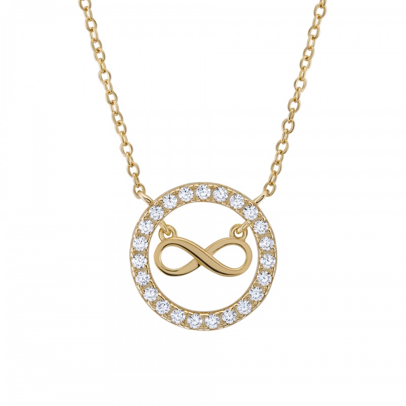 COLAR PRATA MEANINGFUL INFINITE GOLD UK.CL.1204.0346
