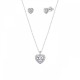 PACK COLAR E BRINCOS PRATA CLASSIC HEART UK.PK.1206.0007
