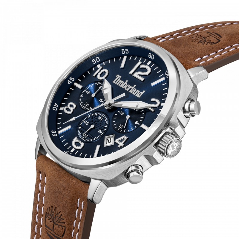 RELÓGIO BAY CHRONO AZUL E PELE CASTANHA TDWGC0068503
